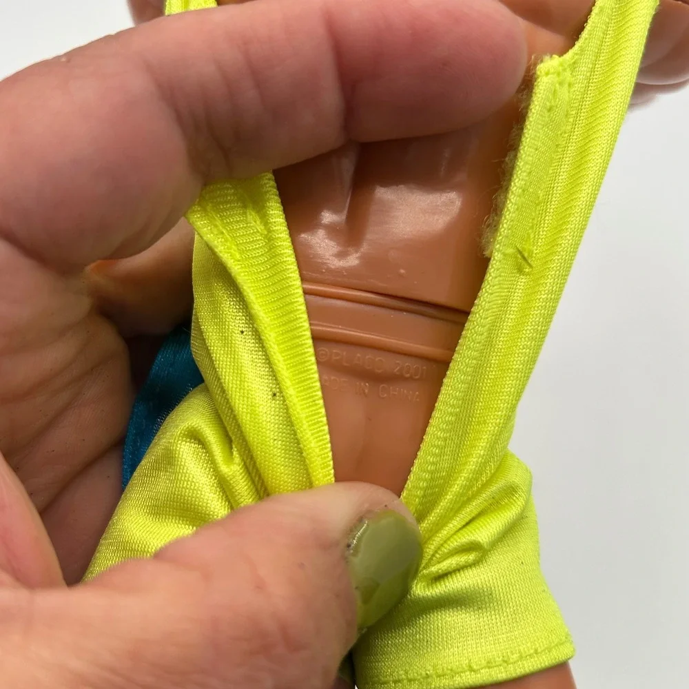 Vintage 2001 Barbie Ken Male Doll Neon Surfer Hoodie & Shorts Set Blue Eyes